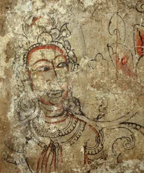 Detail ženské bohyně z krypty prang, 1424